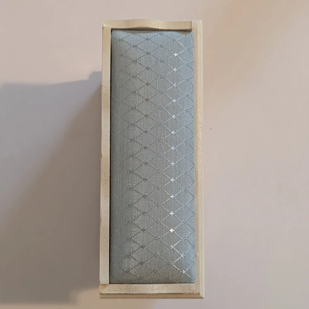 Dollhouse Furniture Baby Changing Table Dresser Upholstered White/Blue